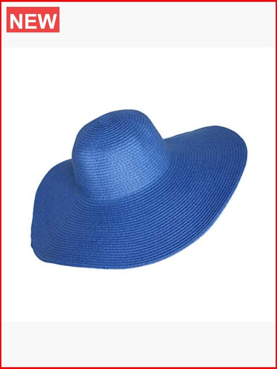 Wide Brim Floppy Straw Sun Hat with UPF 50 main image 5